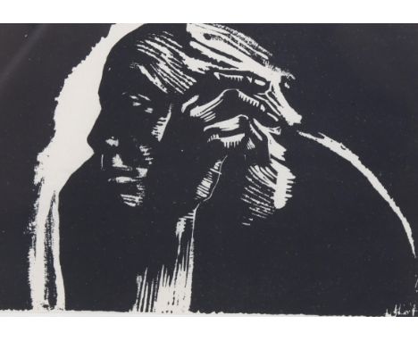 Kathe Kollwitz (1867-1945), print on handmade paper, Self-Portrait, 1924, 11.5cm x 17cm, mounted, framed and glazed. Frontisp