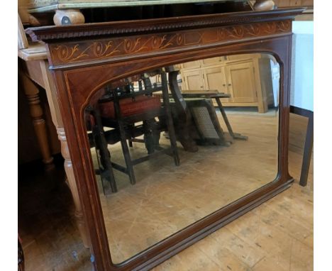 A mahogany framed overmantel mirror, 84 x 115 cm