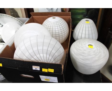 Five frosted glass light shades 