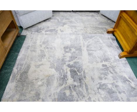 Pair of matching light grey rugs, largest 216 cm x 157 cm