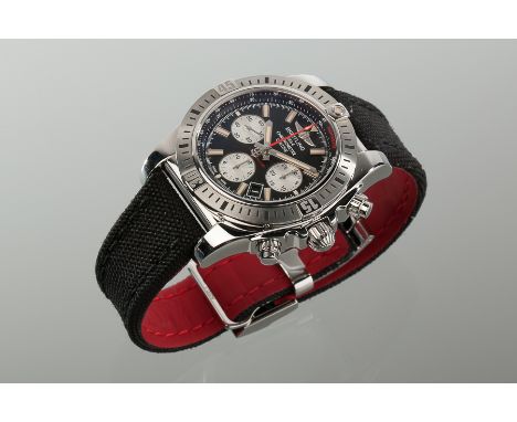 GENTLEMAN'S SPECIAL SERIES BREITLING CHRONOMAT AIRBORNE 44 CHRONOGRAPH WRISTWATCH
the onyx black dial with baton hour markers