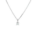 RRP-£5750.00 18K WHITE GOLD PENDENT AND CHAIN, SET WITH ONE NATURAL PRINCESS CUT DIAMOND, DIAMOND WE