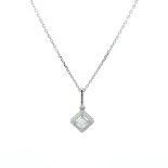RRP-£3250.00 18K WHITE GOLD PENDENT WITH CHAIN, DIAMOND WEIGHT- 0.40CT, COLOUR- G/H, CLARITY- VS (AP
