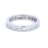 RRP-£5550.00 18K WHITE GOLD DIAMOND BAND, BAGUETTE BRILLIANT CUT DIAMONDS, TOTAL DIAMOND WEIGHT- 1.1