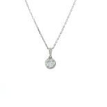 RRP-£3750.00 18K WHITE GOLD PENDENT WITH CHAIN, SET WITH ONE ROUND BRILLIANT CUT NATURAL DIAMOND AND