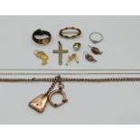 1 Konvolut Schmuck größtenteils undeutl. gest./ungest. z.T. um 1900 z.T. wohl GG/WG mit 1 kleinem Br