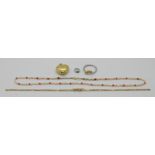1 kl. Konvolut Schmuck GG/WG je 18ct. z.T. mit Brill. bis zu ca. 0,06ct., Opal u.a., je Asp./Tsp.