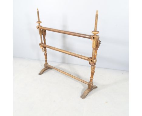 A Northumbrian fruitwood tapestry frame. Dimensions (folded) 98x106x35cm.