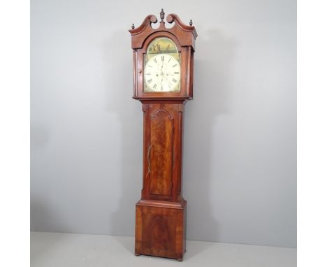 JAMES PIRIE OF CULLEN, a 19th century Scottish mahogany cased eight day longcase clock, with 12" arch top painted enamel dial