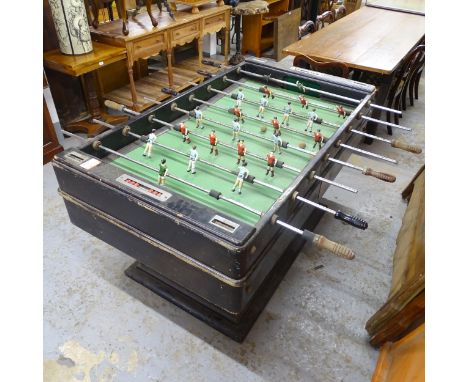 A 1950/60s vintage pedestal football table, with painted metal players. A/F. 164x88x137cm.Fair. Extensive signs of wear and u