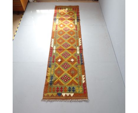 A Maimana Kilim runner. 301x79cm. 