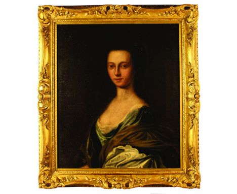 Attributed to Francis Cotes R.A. (1726-1770). An Oil on Canvas: Portrait of an Aristocratic Young Lady, 26 ins x 23 ins (66 c
