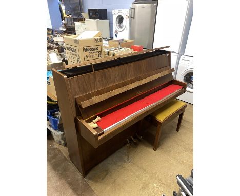 A modern Petrof upright piano, in satin walnut, serial number 528273, year of manufacture 1993