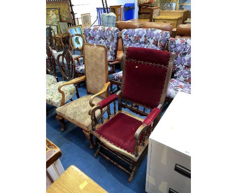 An elbow chair and an American rocking chair