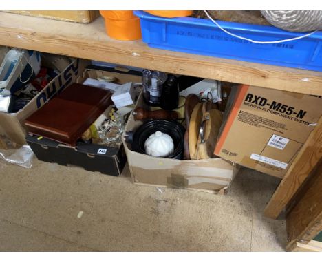 Three boxes of assorted, glassware, Kitchenalia etc