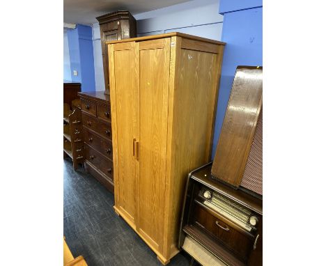 A light oak wardrobe