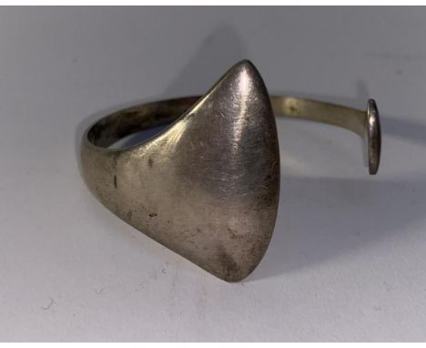 A Danish silver bangle of modernist design, by Hans Hansen