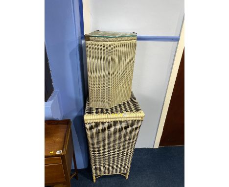 A 1960s linen box and a Lloyd Loom linen box