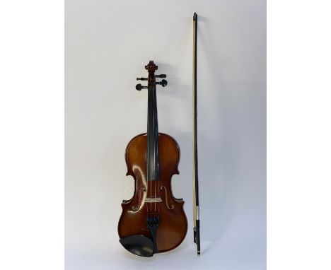 A cased Primavera violin and bow