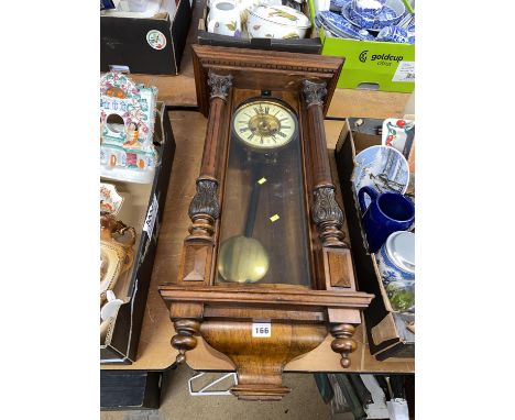 A Victorian mahogany cased regulator wall clock, 87cm H