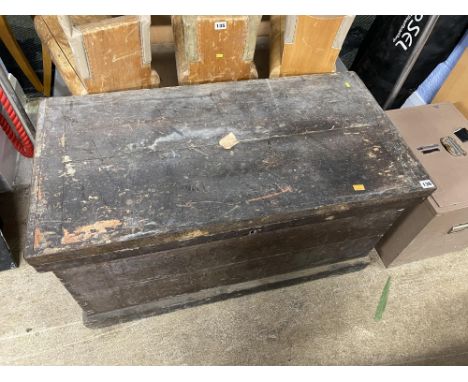 A Victorian pine tool chest, with compartmented interior, 51cm x 95cm x 49cm