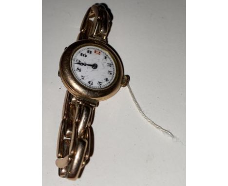 A 9ct gold cased ladies cocktail watch, with expandable wrist strap, weight including movement 25.1g