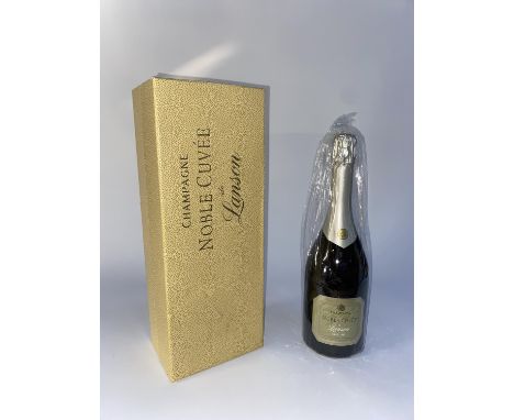 A 750ml unopened bottle of Noble Cuvee de Lanson champagne, with box