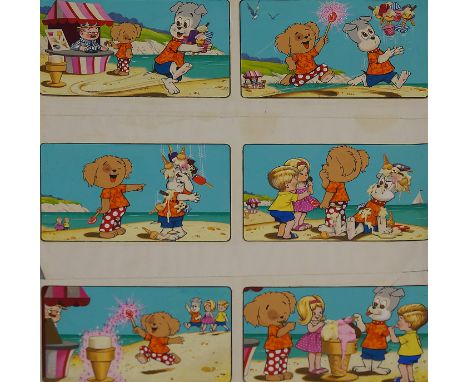 British School, mid 20th century- Bollie in Wonderland Wally his Magic Lolly; original artwork for illustration for a childre