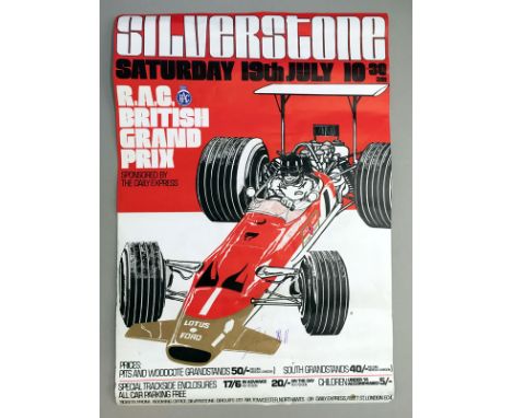 Signed 1969 British Grand Prix EphemeraAn original poster and programme for the 1969 British Grand Prix, signed by Graham Hil