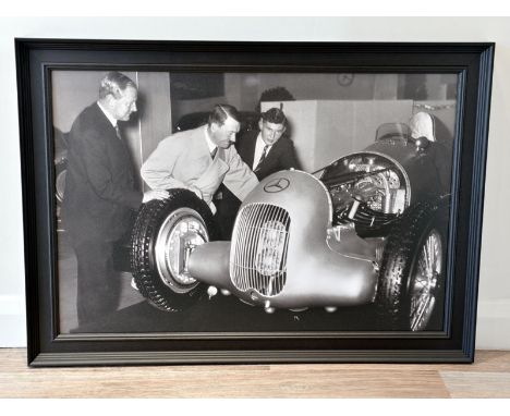 Adolf Hitler and the Mercedes-Benz W25'A large format true-photographic monochrome print depicting Adolf Hitler taking a tour