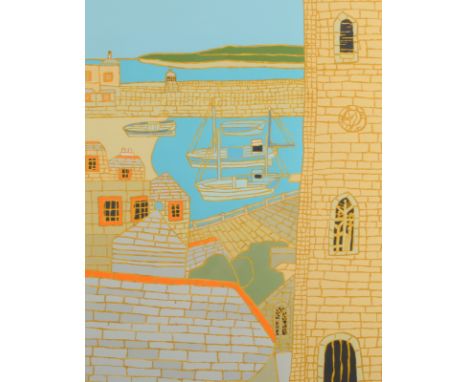 BRYAN PEARCE St. Ives Harbour View Lithograph Signed and dated 2001 Numbered 35/75 56 x 44 cm Condition report: Good. Very mi