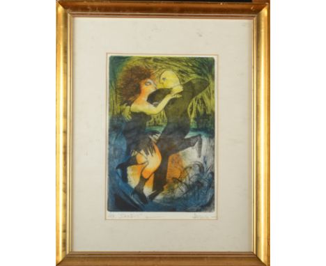 DEANNE COLEBORN'Skaters' and 'Adam & Eve'Two etching aquatintsEach signed and inscribed 