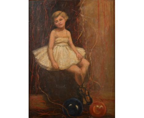 M K WRIGLEYA Young BallerinaOil on board40 x 29cm   Condition report:  Several surface deposits and abrasions.  A surface scr
