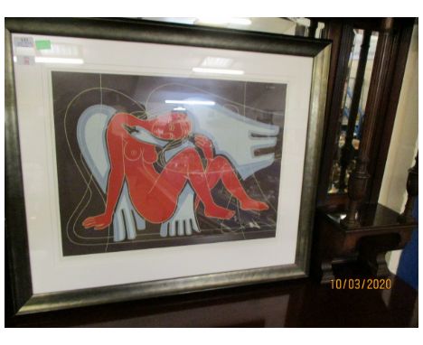 AR GEORGES KOTSONIS (BORN 1939) ANGEL COLOURED PRINT, SIGNED AND NUMBERED 46/110 IN PENCIL TO LOWER MARGIN 