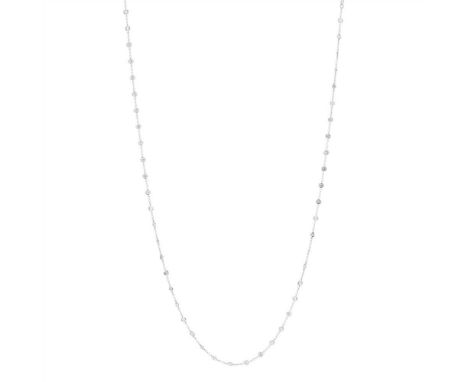 A diamond set long-chain necklace spectacle set with one hundred and nineteen round brilliant cut diamonds, to a lobster clas