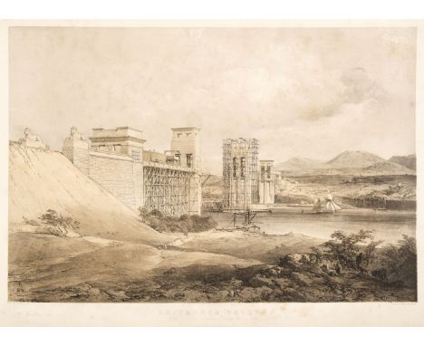 * Bridges. Hawkins (G.), Britannia Bridge. General View of Works, September 1848, 1st August 1849, tint stone lithograph, som