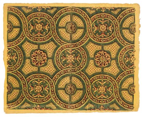 * Paper. A full sheet of decorated paper by Remondini, Italy, 1st half 19th century, with red and green intertwined floral mo