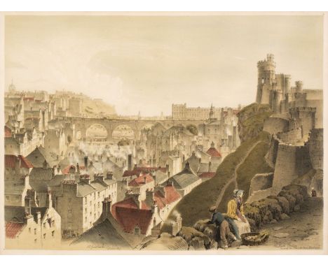 * Edinburgh. Swarbreck (J. D.), The North Bridge connecting the Old and New Town, October 1837, hand-coloured lithograph, 315