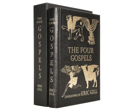 Gill (Eric). The Four Gospels, London: Folio Society, 2007, black &amp; white engravings, all edges gilt, publishers original