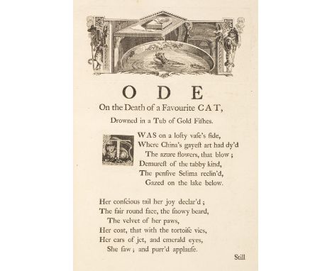 Gray (Thomas). Designs by Mr. R. Bentley, for Six Poems by Mr. T. Gray, 1st edition, London: for R. Dodsley, 1753, [2] 36 [2]