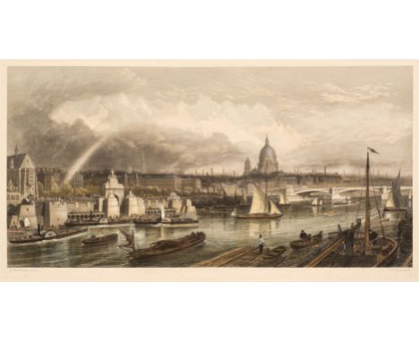 * London. Prior (T. A.). The Thames Embankment &amp; Chelsea Bridge &amp; Hospital, circa 1860, a pair of hand-coloured engra