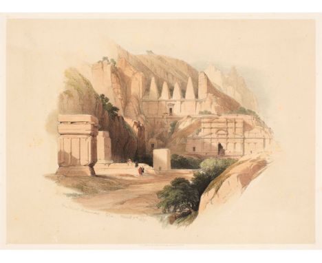 * Roberts (David). A collection of 18 'half plates', F. G. Moon, 1847, eighteen hand-coloured lithographic views in the Holy 