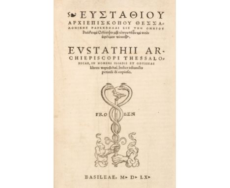 Eustathius of Thessalonica. [Title in Greek]. In Homeri Iliadis et Odysseae libros parekbolai, indice adjuncto perutili et co