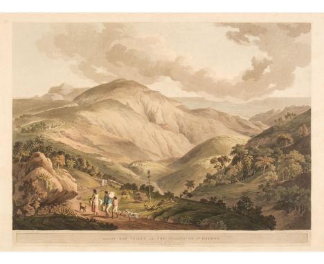 * Salt (Henry, 1780-1827). Sandy Bay Valley in the Island of St. Helena, 1809, hand-coloured aquatint on heavy wove paper wit