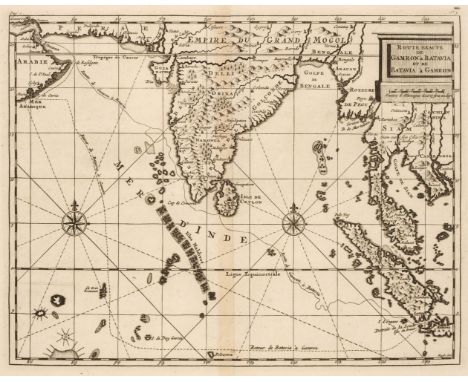 Indian Ocean. De Bruyn (Cornelius) Route Exacte de Gamron à Batavia et de Batavia à Gamron, originally published in "Travels 