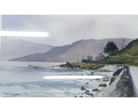 PAUL HOLMES - WATERCOLOUR - MORNING LIGHT, ANTRIM COAST