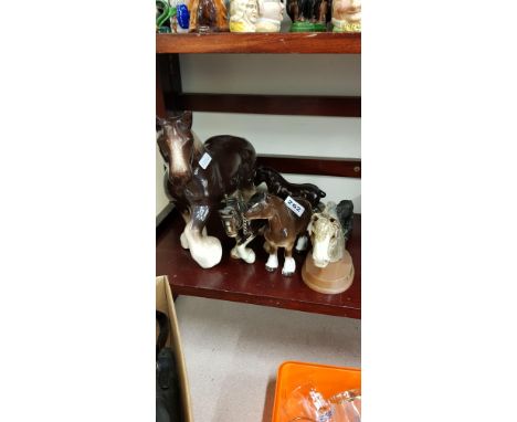 SHELF LOT OF HORSE FIGURES