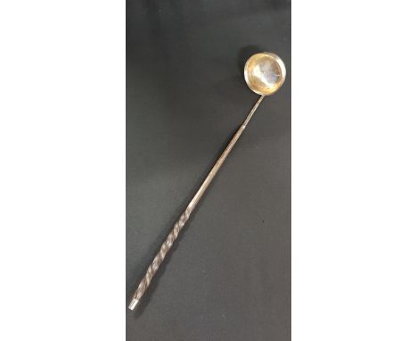 GEORGIAN SCOTTISH SILVER TODDY LADLE WITH TWISTED RAMS HORN HANDLE