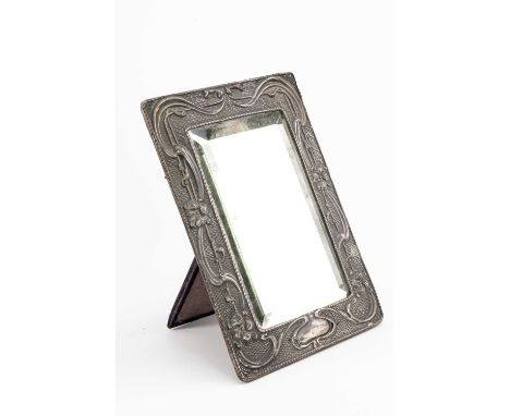 EDWARD VII SILVER EASEL MIRROR, of rectangular Art Nouveau design, Chester 1903Provenance: private collection Pembrokeshire