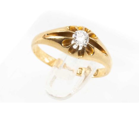 18CT GOLD DIAMOND RING, the single old European cut stone measuring 0.2cts approx., ring size N, 3.3gmsProvenance: private co